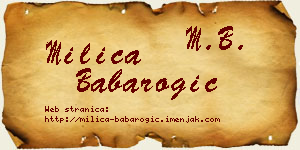 Milica Babarogić vizit kartica